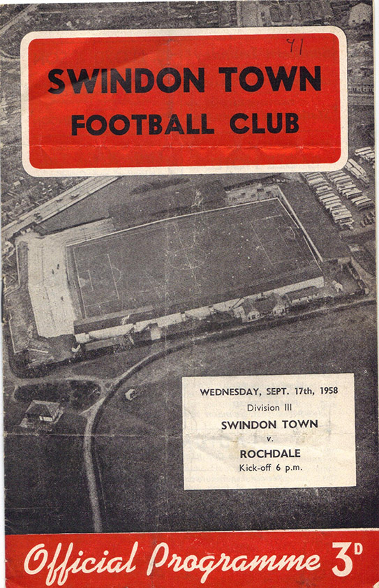 <b>Wednesday, September 17, 1958</b><br />vs. Rochdale (Home)